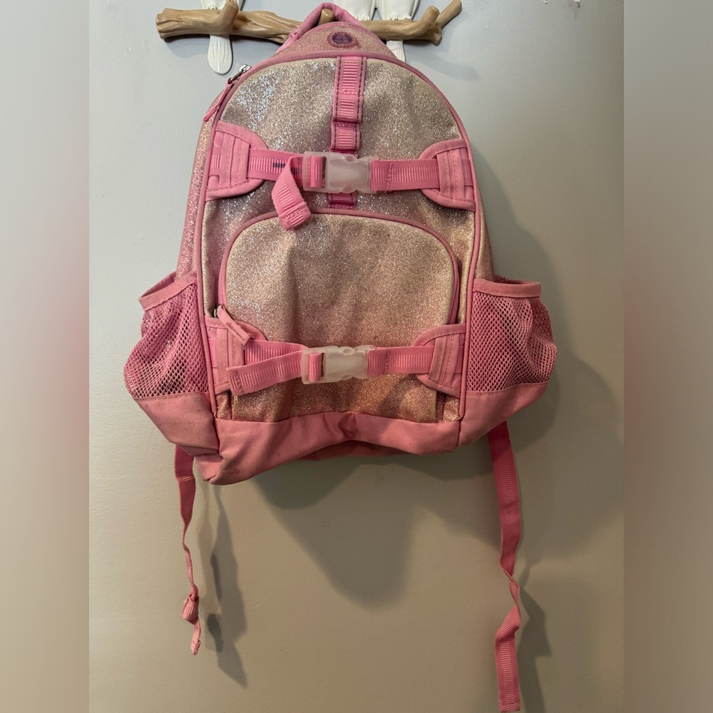 Pottery Barn Kids Mackenzie Mackenzie Blush/Gold Glitter Backpacks‎ Large Read